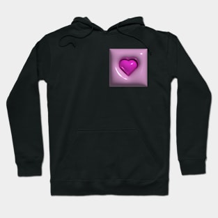 pink 3d heart in 3d cushion Hoodie